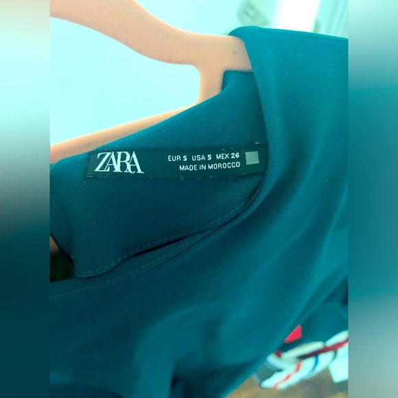 Zara Draped Midi Dress w Back Slit in Deep Turquoise - Picture 7 of 9